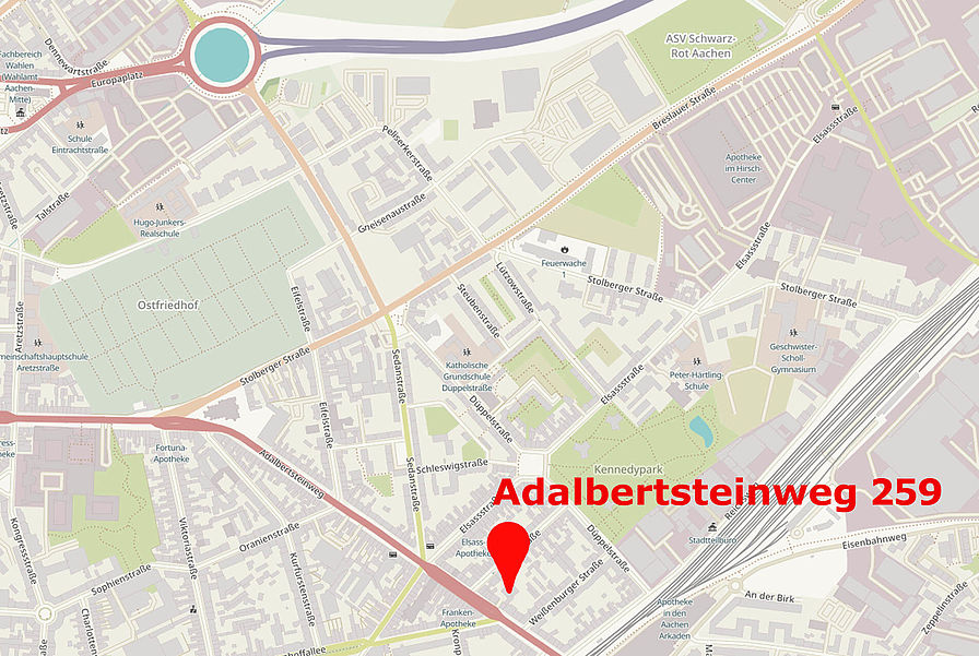 Karte Büro Aachen Adalbertsteinweg 259
